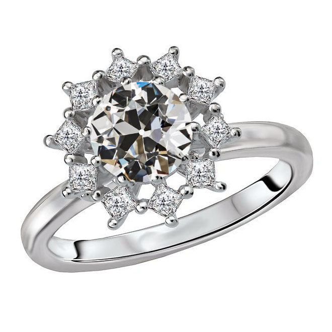 natural round diamond 3.50ct ring front view