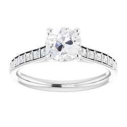 Princess & Round Old Cut Natural Earth Mined Diamond Ring With Accents Bar Set 4.50 Carats