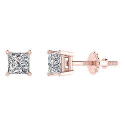 Prong Set 3.40 Carats Natural Earth Mined Diamonds Women Studs Earrings Rose Gold 14K