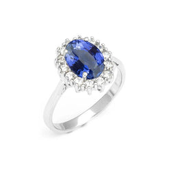 3.90 Ct Oval Sri Lanka Blue Sapphire Diamonds Engagement Ring New