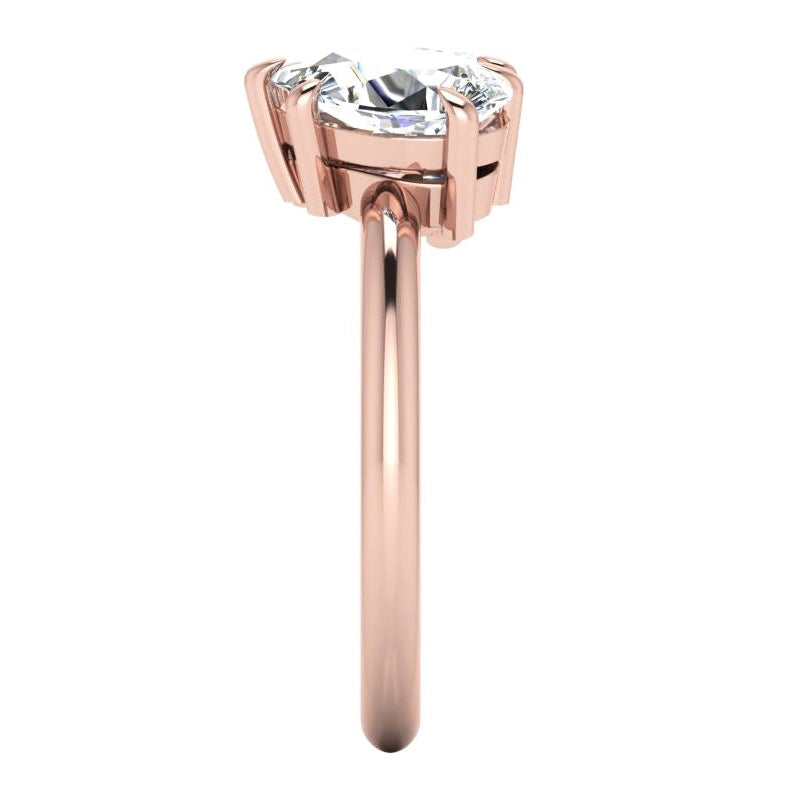 Toi Et Moi Diamond Ring 2 Ct Rose Gold Heart & Pear Cut