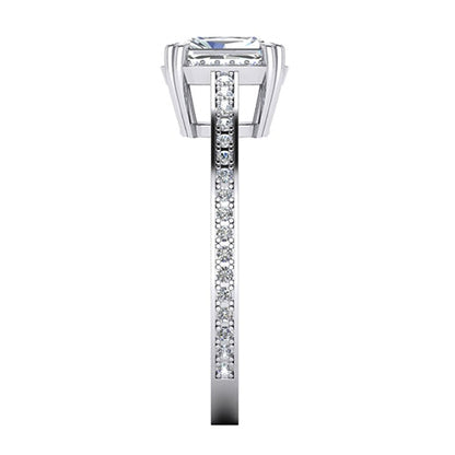 2 Carat Radiant Cut Diamond Ring Cathedral Setting Gold 14K