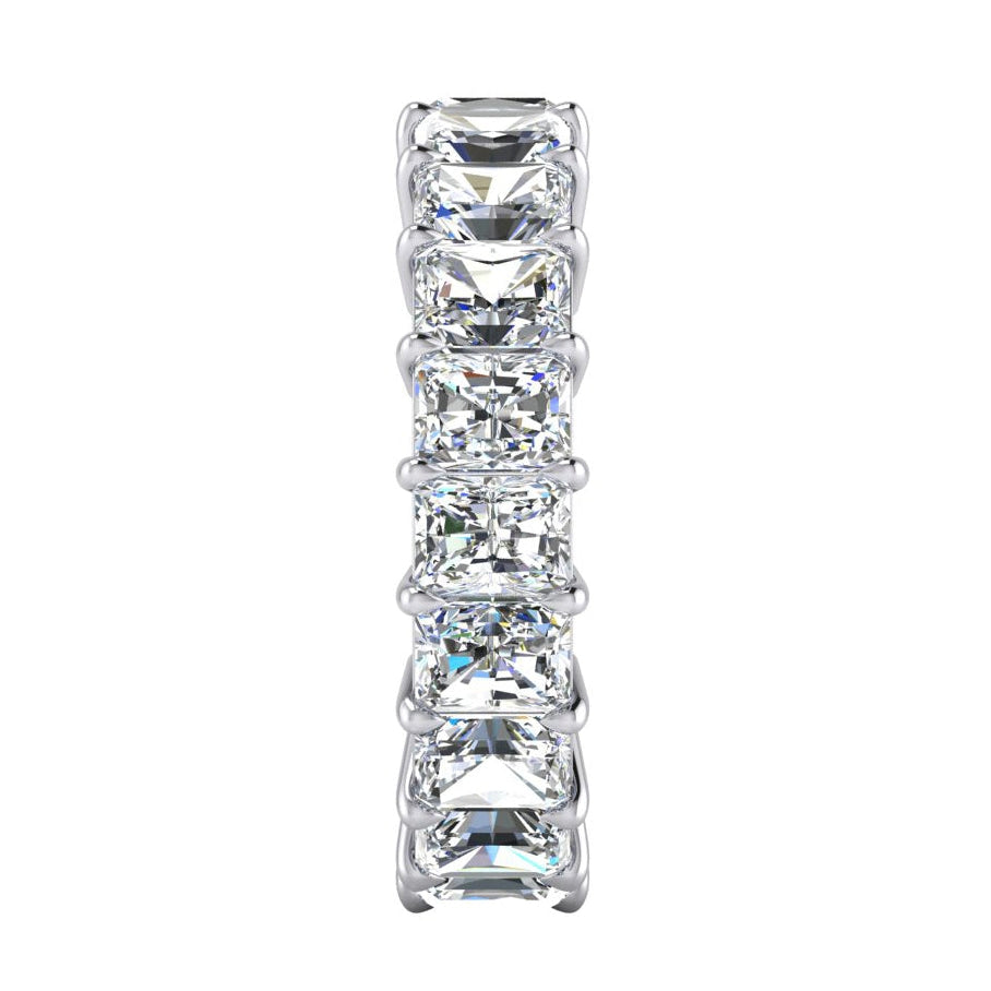 7.35 Ct. Radiant Cut Natural Earth Mined Diamond Eternity Engagement Band Gold