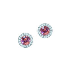 Ladies Pink Sapphire And Diamonds 4.50 Ct Studs Earring New
