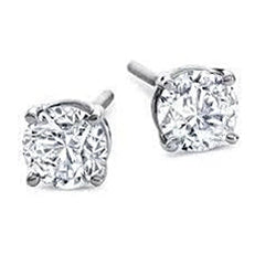 Prong Set Round Natural Earth Mined Diamond Stud Earring 1.5 Ct. White Gold Women Jewelry