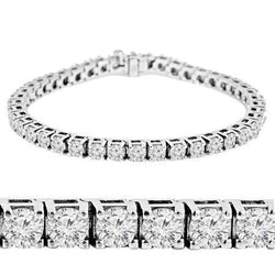 Prong Set 6.75 Carats Lab Grown Diamonds Tennis Bracelet White Gold New