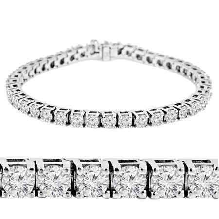 Prong Set 6.75 Carats Lab Grown Diamonds Tennis Bracelet White Gold New