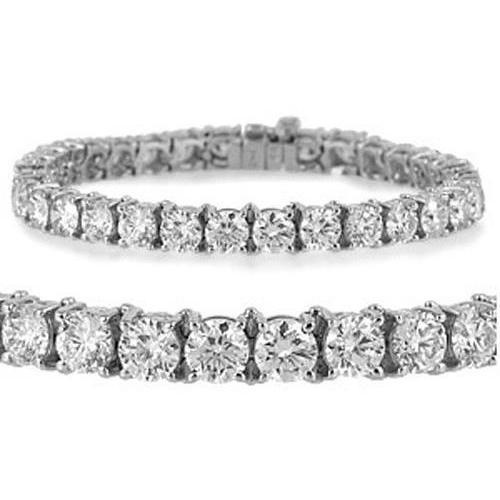 Prong Set 6.80 Carats Lab Grown Diamonds Tennis Bracelet Gold White New