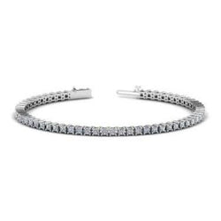 Prong Set 8.25 Carat Princess Lab Grown Diamonds Tennis Bracelet White Gold