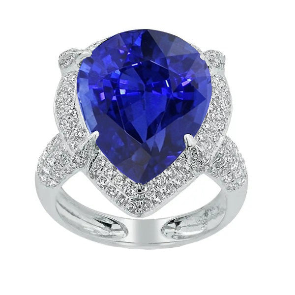 natural round sapphire 5ct ring front view