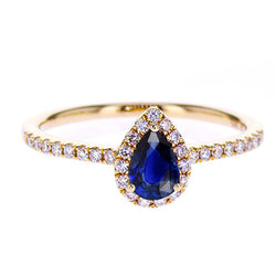 Diamond Halo Rose Gold Ring Deep Blue Ceylon Sapphire 2.50 Carats