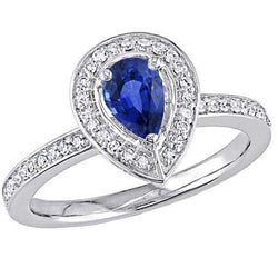 Women Halo Ring Sri Lankan Sapphire With Channel Set Natural Earth Mined Diamonds 3 Carats