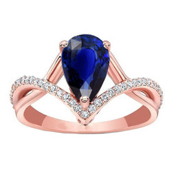 Round Natural Earth Mined Diamond & Oval Blue Sapphire Engagement Ring 4.50 Carats Gold
