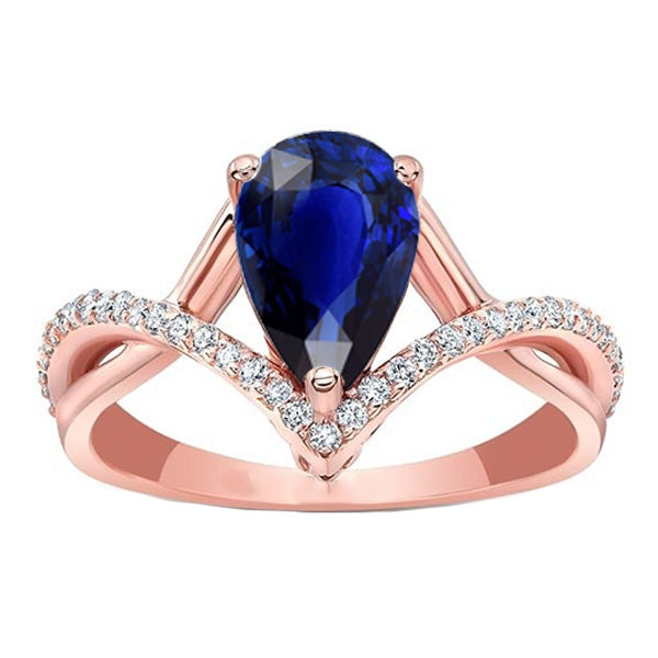 Round Natural Earth Mined Diamond & Oval Blue Sapphire Engagement Ring 4.50 Carats Gold