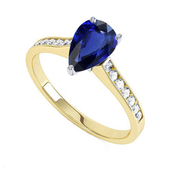 Gemstone Jewelry Ceylon Sapphire Ring Channel Set Natural Earth Mined Diamonds 4 Carats