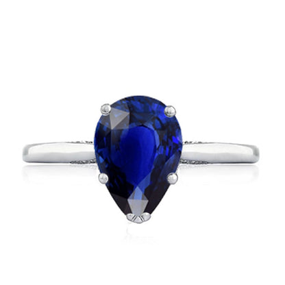 Pear Cut  Quality Wedding  Solitaire Srilanka Sapphire Ring 2 Carats Prong Set Jewelry