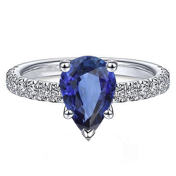 natural round sapphire 4ct ring front view