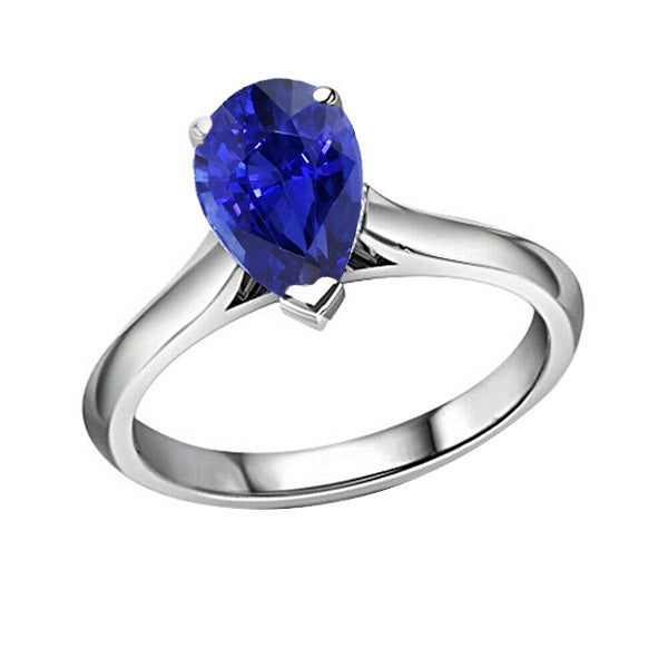 Gorgeous fancy     Ladies Jewelry Solitaire Pear Cut Ceylon Sapphire Ring