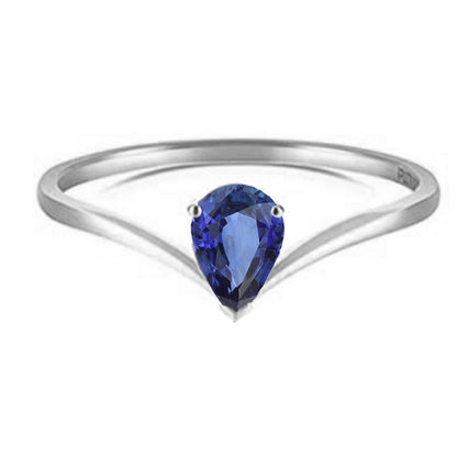 Solitaire Ceylon Sapphire  Women Jewelry Sparkling Engagement Ring