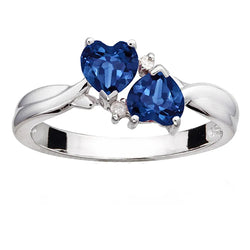 Toi et Moi Heart Blue Sapphire Gemstone Diamond Ring 7.62 Carats