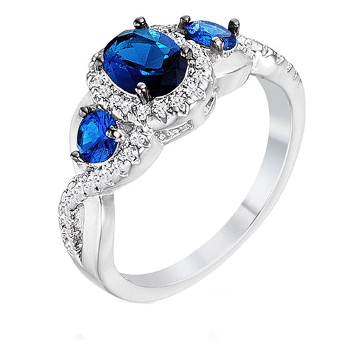 Fancy Gold Diamond Jewelry Halo Blue Sapphires Engagement Ring