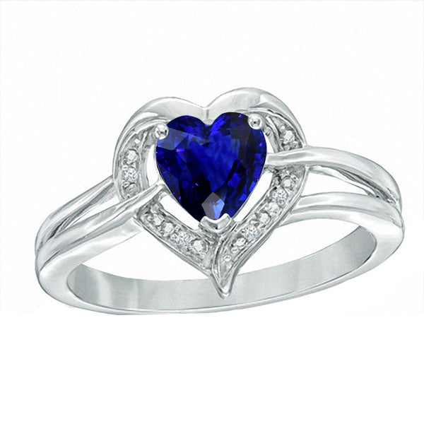 Unique Lady’s  Halo Heart Style Sri Lankan Sapphire Ring