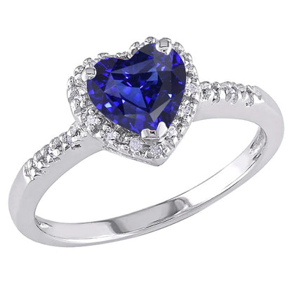 New High Quality Wedding   Gold Diamond Jewelry Halo Heart Sri Lankan Sapphire Ring