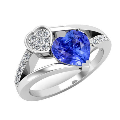 LAdies  High Quality Fancy Sparkling   Heart Sapphire Gemstone Ring