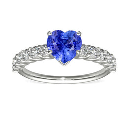 Natural Sapphire Ring 3ct - White Gold 14K