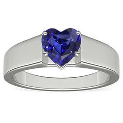 Natural Real ( Not Lab Grown )  Ladies Jewelry Solitaire Ring Heart Cut Sri Lankan Sapphire 2 Carats