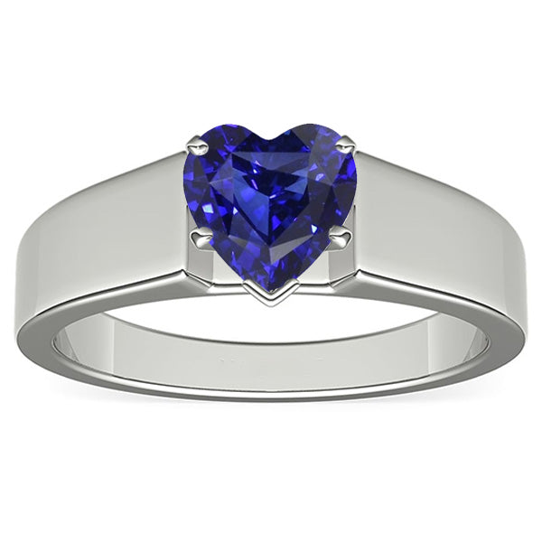 Ladies Unique Lady’s Jewelry Solitaire Ring Heart Cut Sri Lankan Sapphire