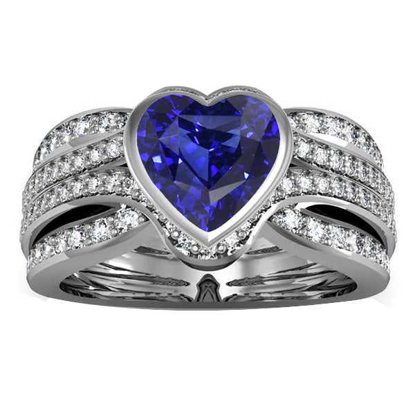 natural round sapphire 4.50ct watch front view