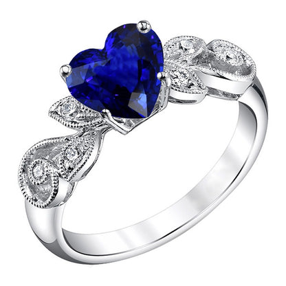  Sparkling Unique Lady’s  Gemstone Jewelry Vintage Style Sapphire And Diamond Ring