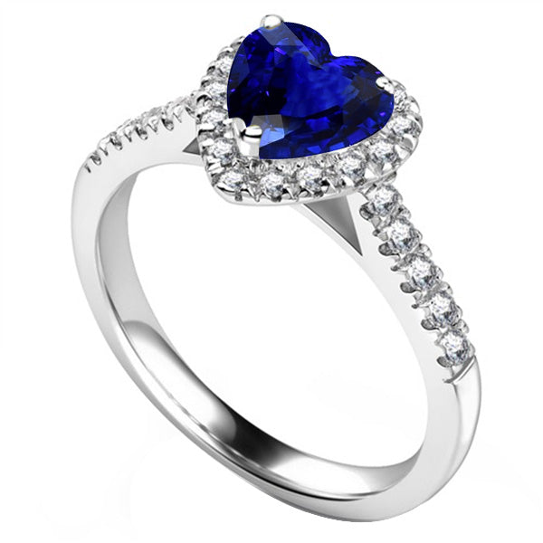 natural round sapphire 3.50ct ring front view