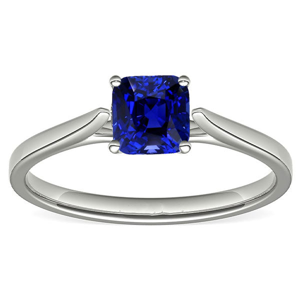 New Ladies Stylish Solitaire Natural Blue Sapphire Ring  Jewelry Gold