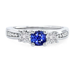 Natural Sapphire Ring 2ct - White Gold 14K