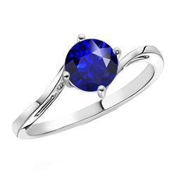 Natural Real ( Not Lab Grown )  Solitaire Round Blue Sapphire Ring 2.50 Carats Tension Style Shank