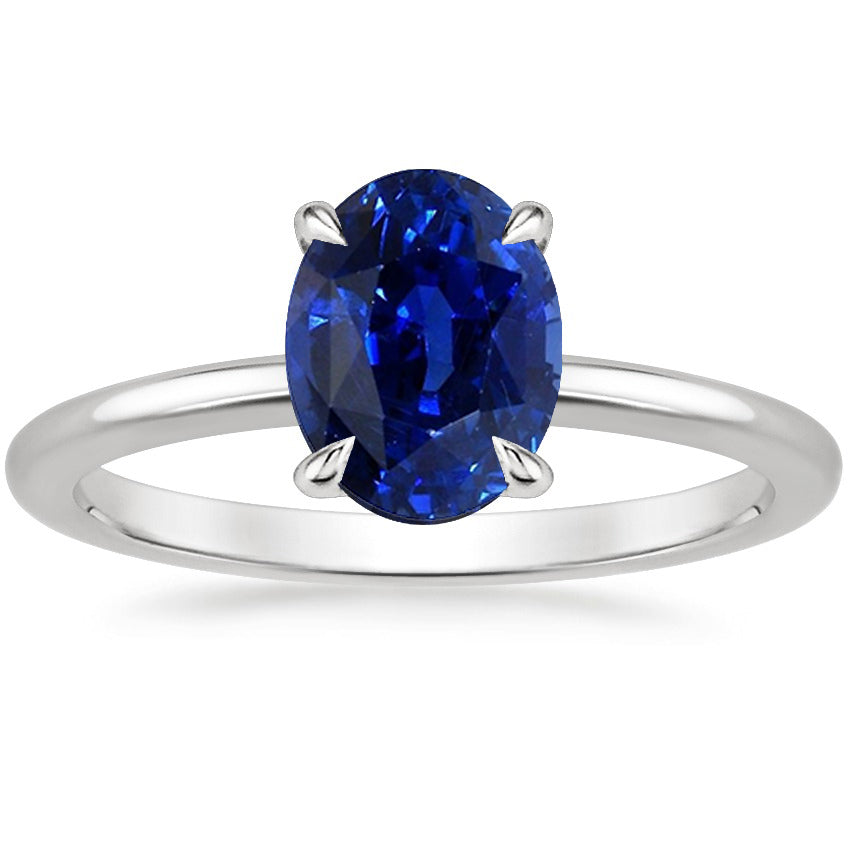 Unique Lady’s Solitaire Ring Oval Cut Ceylon Sapphire