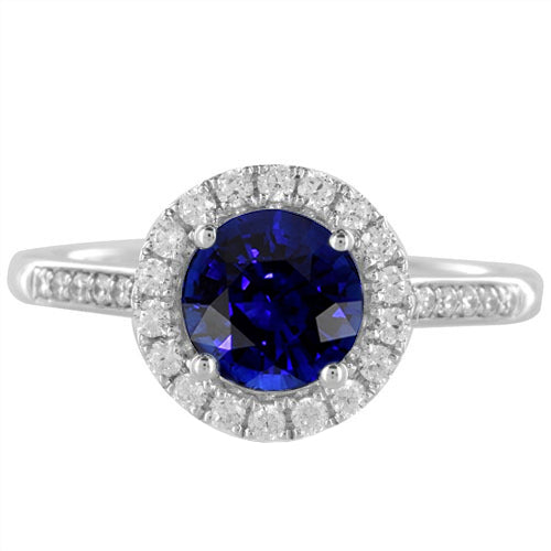 Best amazing weeding  Sparking Diamond Halo Ring Round Cut Ceylon Sapphire
