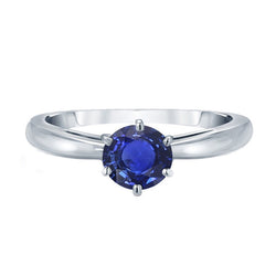Natural Real ( Not Lab Grown )  Ladies Gold Ring Blue Sapphire Solitaire 1.50 Carats Pinched Shank
