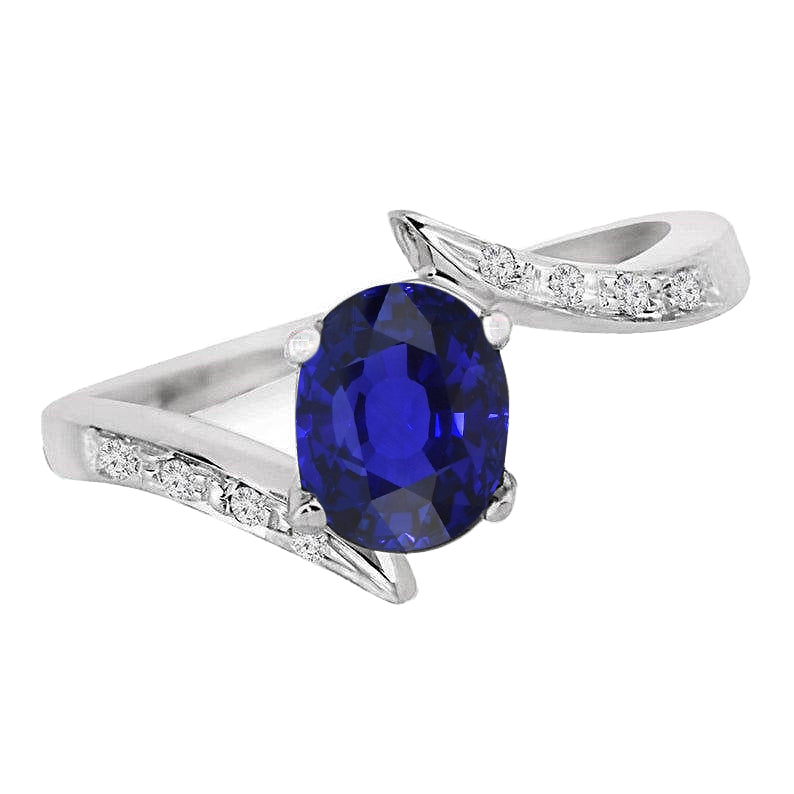 natural round sapphire 2.50ct ring top view