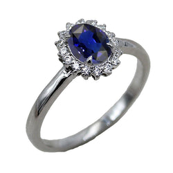 Halo Engagement Ring Oval Srilanka Sapphire Sunburst Style 2.50 Carats