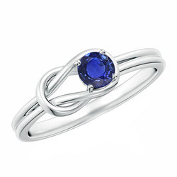 1 Carat Solitaire Blue Sapphire White Gold 14K Fancy Ring Jewelry New