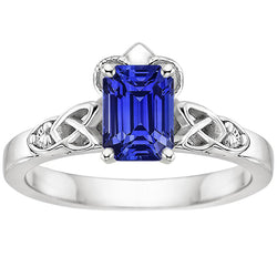 Natural Earth Mined Diamond 3 Stone Ring Emerald Blue Sapphire Vintage Style 3.25 Carats