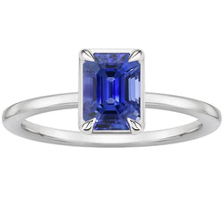 Solitaire Gemstone Ring Prong Set Emerald Ceylon Sapphire 3 Carats