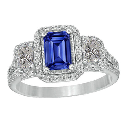 natural emerald sapphire 3.50ct ring profile view
