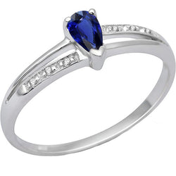 Pear Wedding Ceylon Sapphire Ring Split Shank Diamonds 2 Carats
