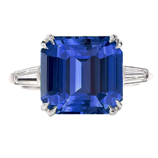 Women   New High Quality 3 Stone Emerald Natural Sapphire Ring & Diamonds