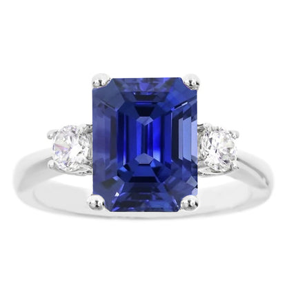 natural emerald sapphire 4.50ct ring front view
