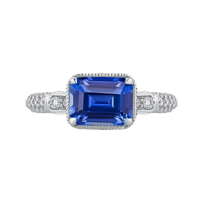 natural emerald sapphire 4ct ring front view